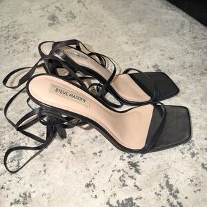 Steve Madden Black Strappy Heels 6inches